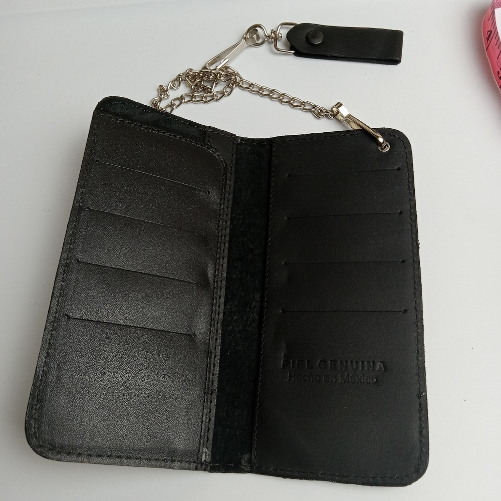 Men's Western Wallet Genuine Leather Hand Crafted Bifold Cowboy Rodeo Wallet - Picture 2 of 7
